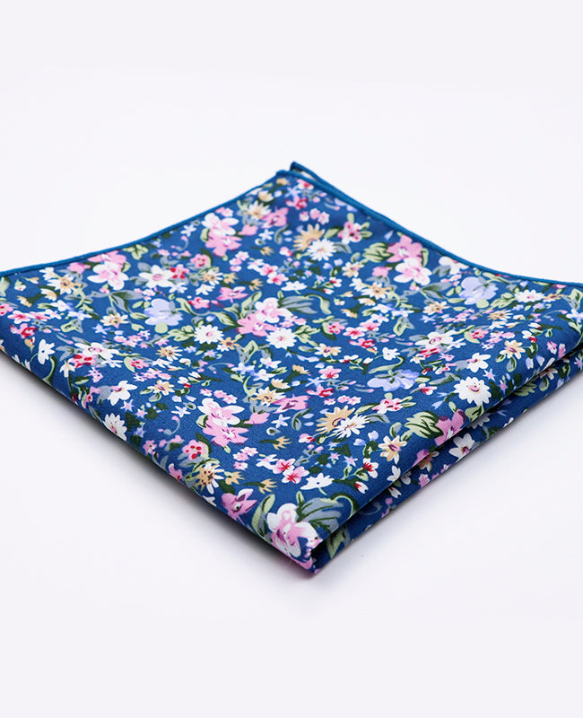 Pañuelo de bolsillo Liberty Azul n°11 en Algodón | Gaspard - Unipap's