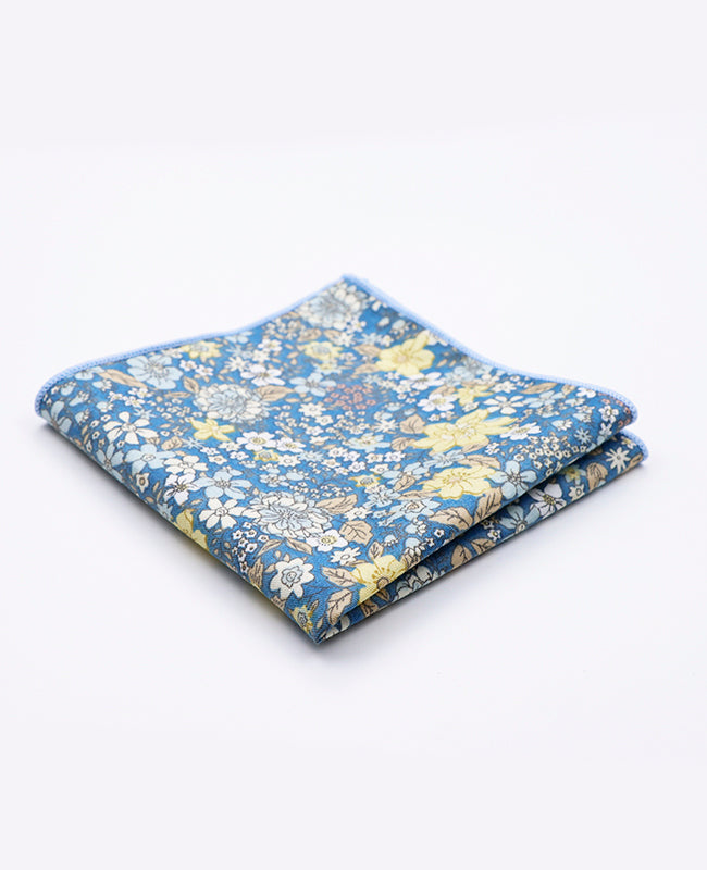 Pañuelo de bolsillo Liberty Azul n°3 en Algodón | Gaspard - Unipap's