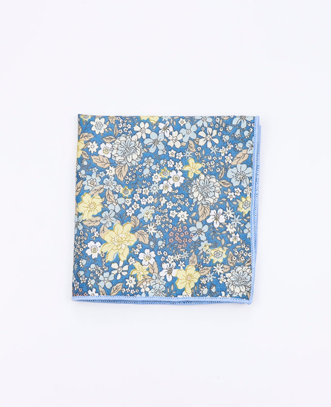 Pañuelo de bolsillo Liberty Azul n°3 en Algodón | Gaspard - Unipap's