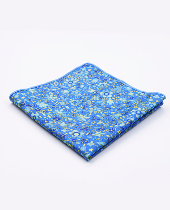 Pañuelo de bolsillo Liberty Azul n°3 en Algodón «Gaspard»