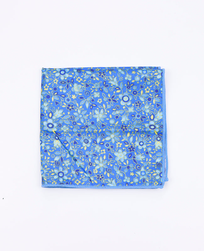 Pañuelo de bolsillo Liberty Azul n°3 en Algodón «Gaspard»