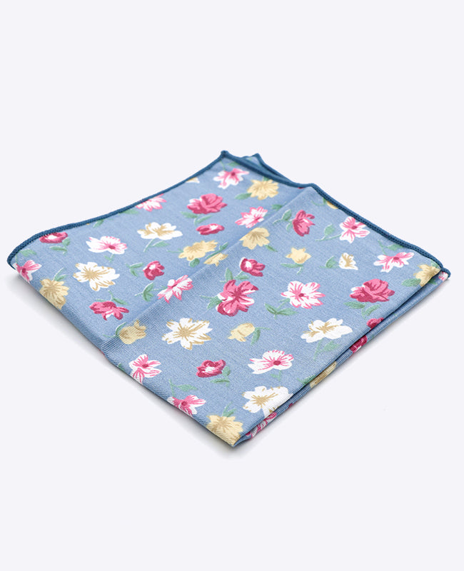 Pañuelo de bolsillo Liberty Azul n°4 en Algodón | Gaspard - Unipap's