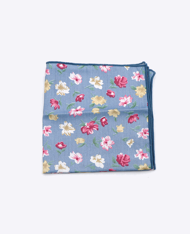 Pañuelo de bolsillo Liberty Azul n°4 en Algodón | Gaspard - Unipap's