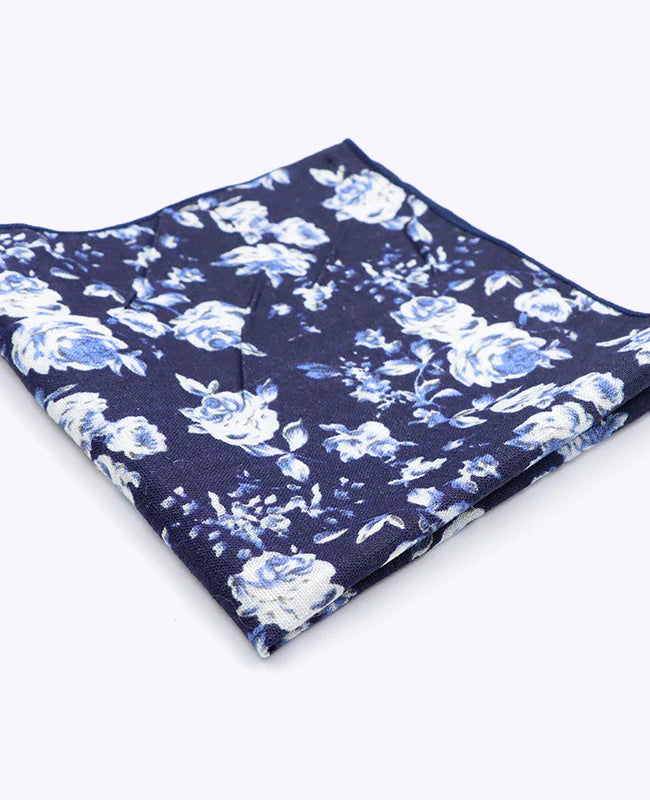 Pañuelo de bolsillo Liberty Azul n°6 en Algodón