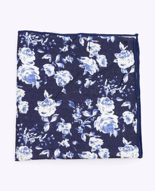 Pañuelo de bolsillo Liberty Azul n°6 en Algodón
