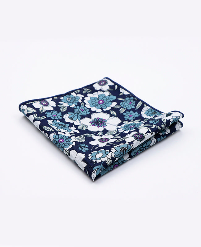 Pañuelo de bolsillo Liberty Azul n°8 en Algodón | Gaspard - Unipap's