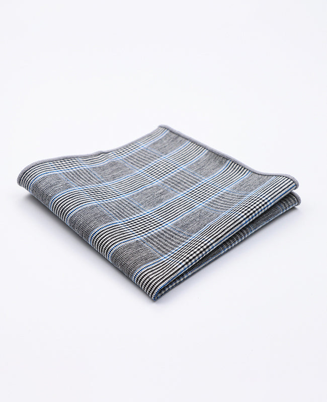 Pañuelo de bolsillo Tartán Gris n°1 en Algodón | Marcel - Unipap's