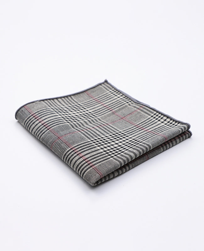 Pañuelo de bolsillo Tartán Gris n°3 en Algodón | Marcel - Unipap's