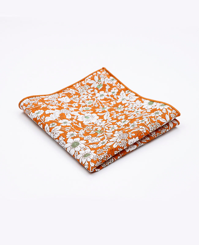 Pañuelo de bolsillo Liberty Naranja en Algodón | Clovis - Unipap's