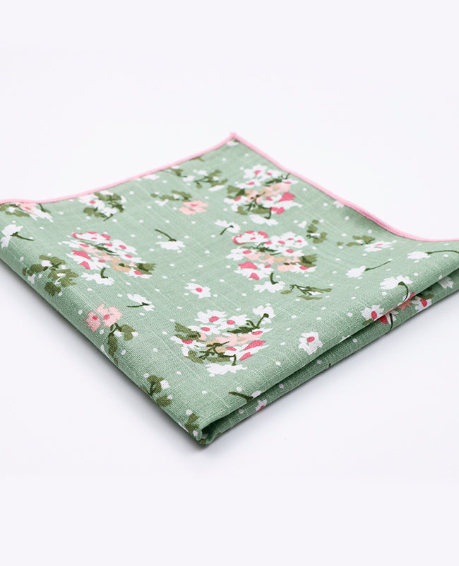 Pañuelo de bolsillo Liberty Verde n°3 de Algodón | Gaspard - Unipap's