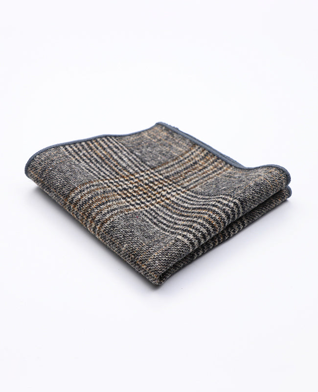 Pañuelo de Bolsillo Tartán Gris n°6 en Lana | Norbert - Unipap's