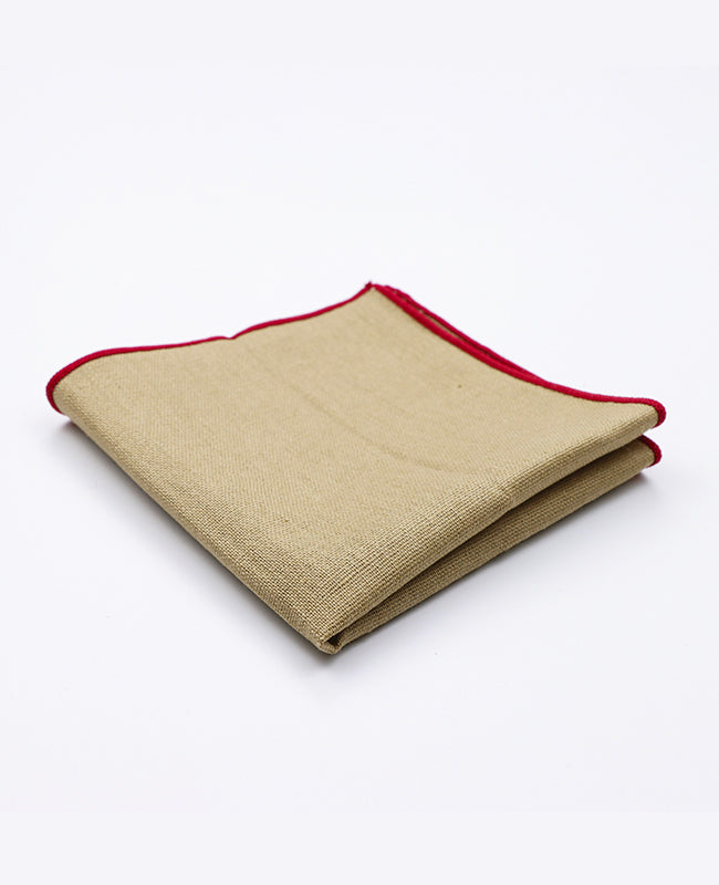 Pañuelo de bolsillo Beige n°1 en Lino | Basile - Unipap's
