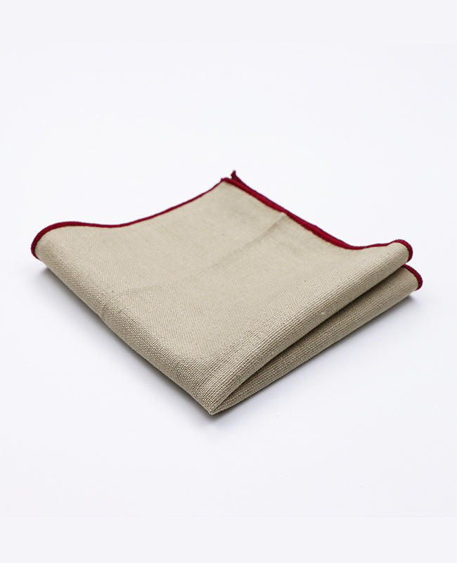 Pañuelo de bolsillo Beige n°2 en Lino | Basile - Unipap's