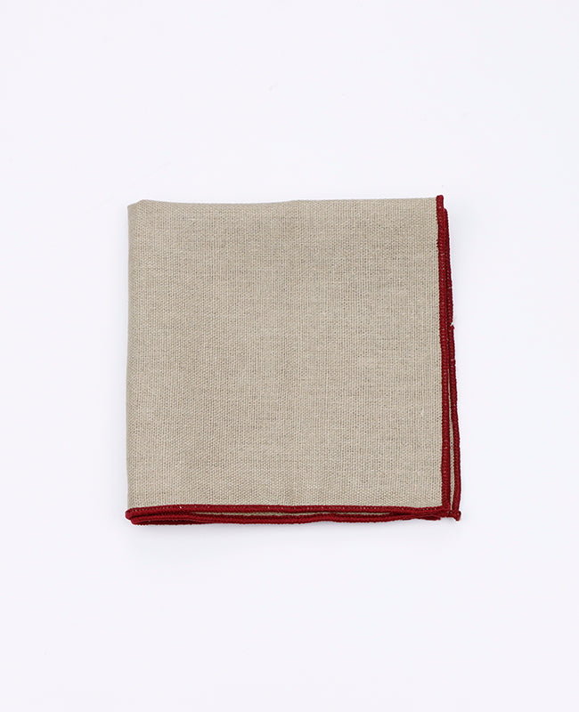 Pañuelo de bolsillo Beige n°2 en Lino | Basile - Unipap's