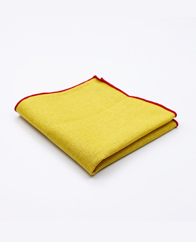 Pañuelo de bolsillo Amarillo n°1 en Lino | Basile - Unipap's