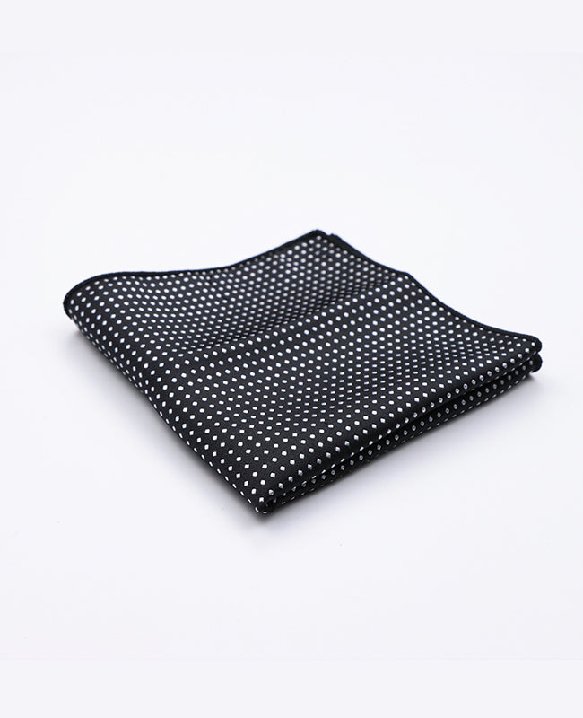 Pañuelo de bolsillo Negro n°2 De Lunares en Poliéster «Louis»