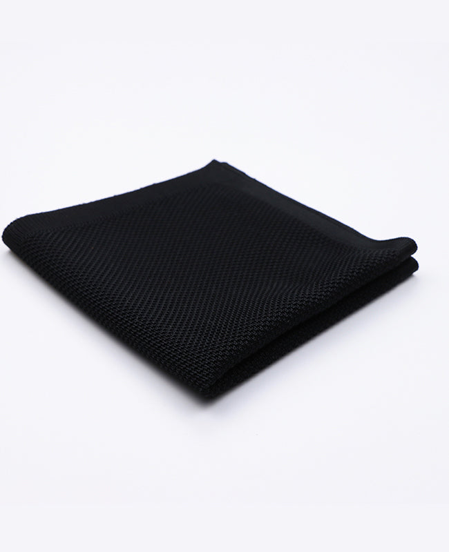 Pañuelo de bolsillo Negro en Punto «Léon»