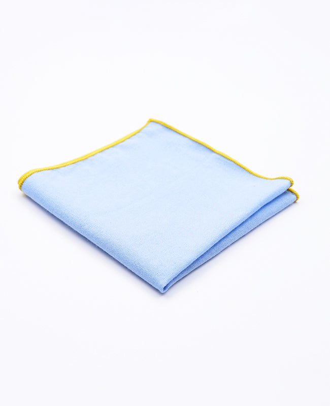 Pañuelo de bolsillo Azul n°8 en Algodón «Edgard»
