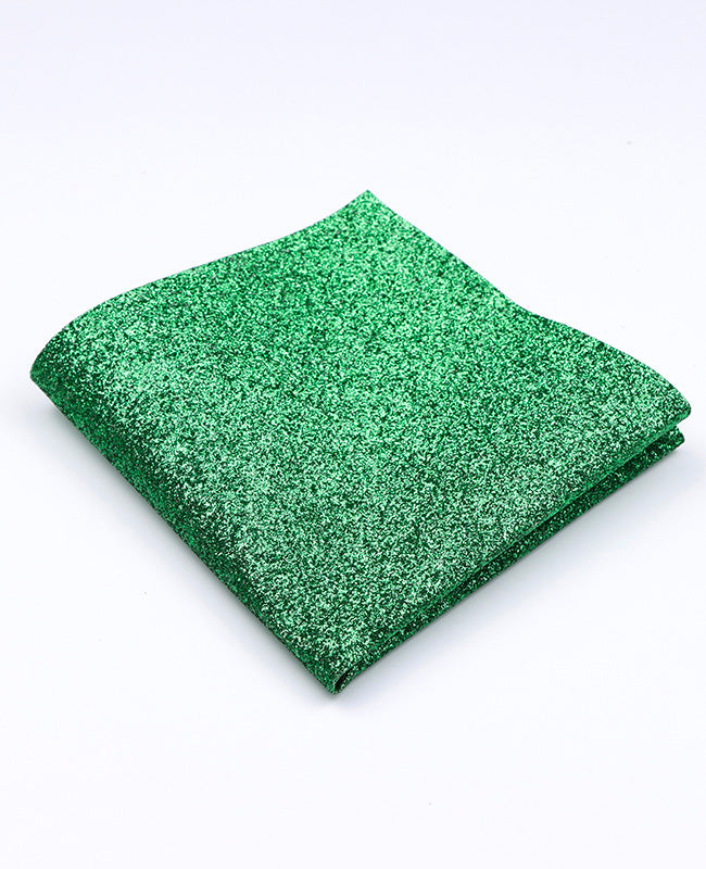 Pañuelo de bolsillo con Lentejuelas Verde n°1 en Poliéster «Olive»