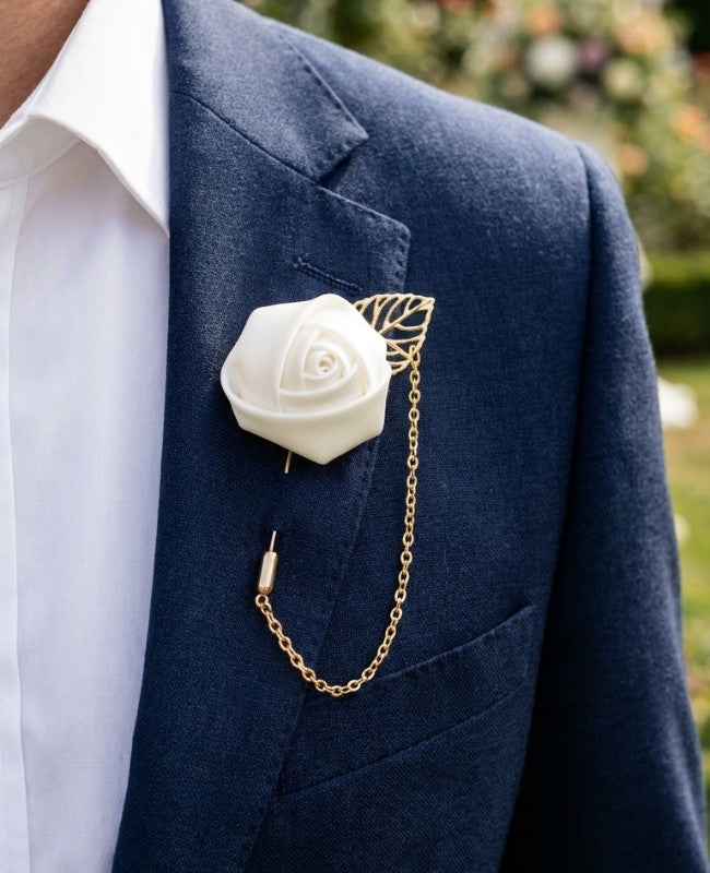 Ojal floral Blanco Hombre «Alfred»