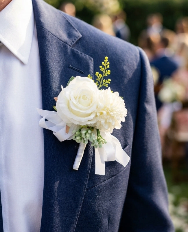 Ojal floral Blanco Hombre «Valentin»