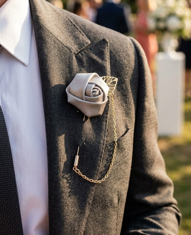 Ojal floral Gris Hombre «Alfred»