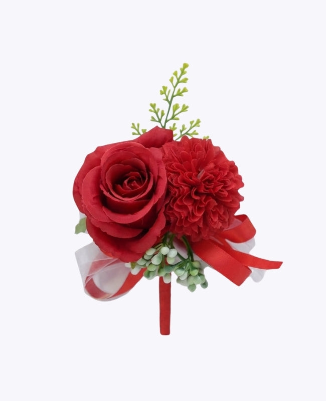 Boutonnière Fleur Rouge Homme «Valentin»