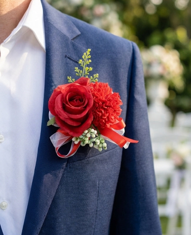 Ojal floral Rojo Hombre «Valentin»
