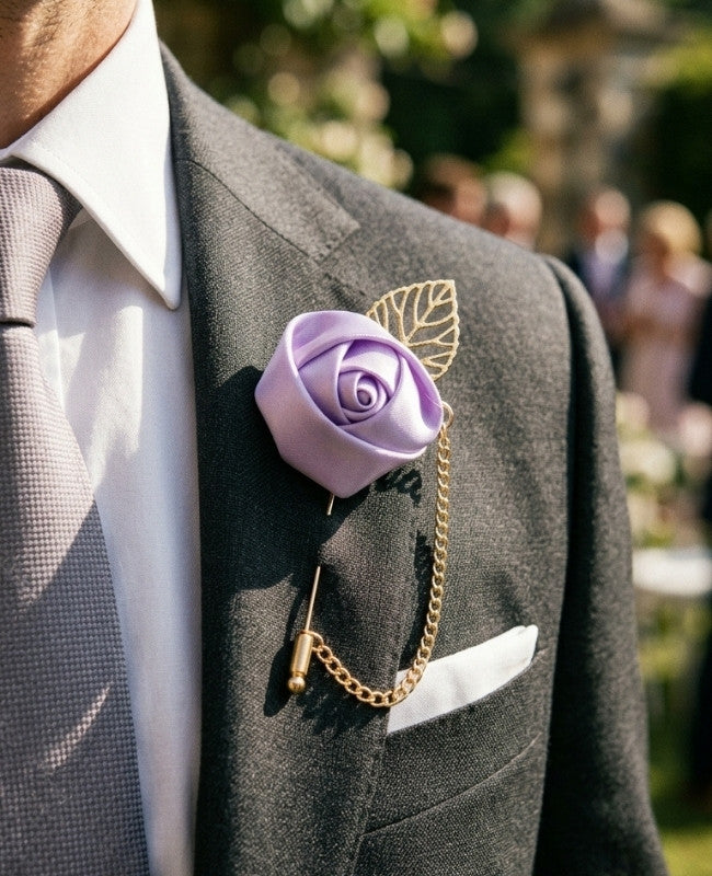Boutonnière Fleur Violet Homme «Alfred»