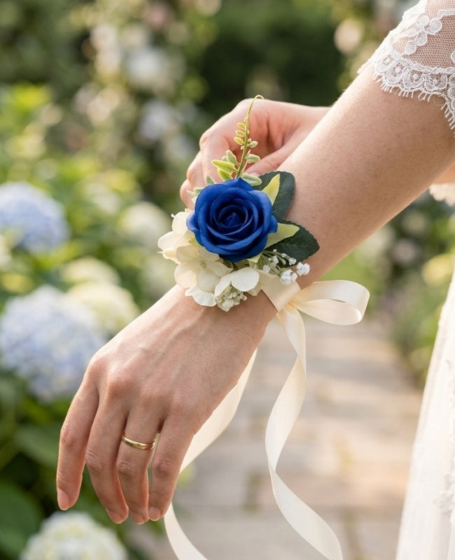 Pulsera Flor Azul Mujer "Gabriel"