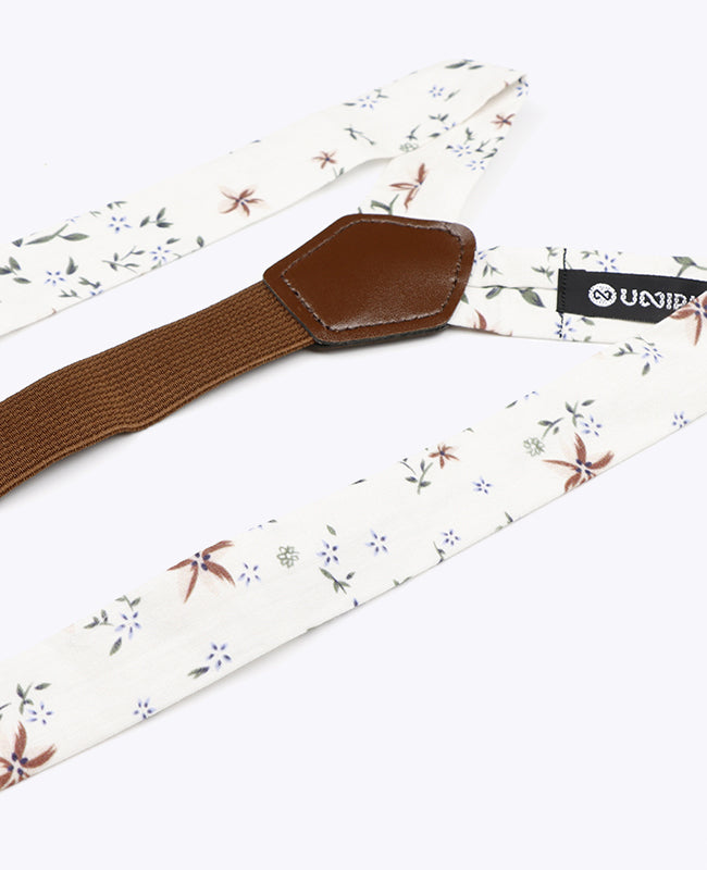 Bretelles Liberty Blanc n°8 en Coton «Charles»