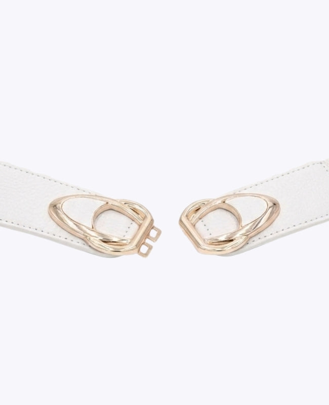 Cinturón de Vestido Elástico Mujer Blanco en Cuero "Louise"