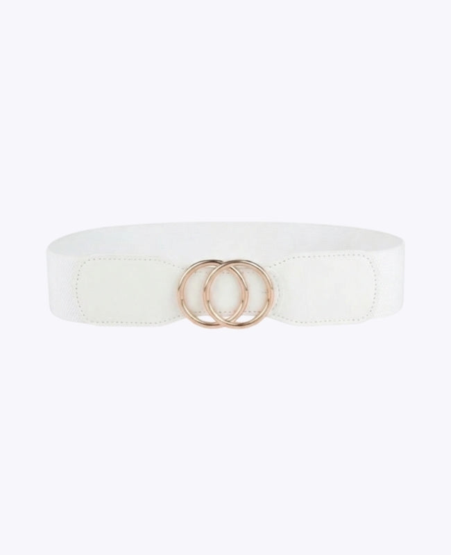 Ceinture de Robe Élastique Femme Blanc en Cuir "Madeleine"