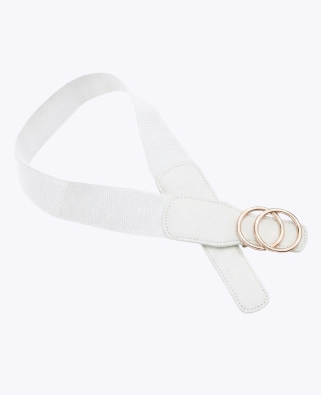 Cinturón de Vestido Elástico Mujer Blanco en Cuero "Madeleine"