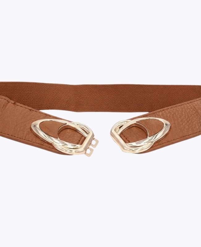 Cinturón de Vestido Elástico Mujer Marrón en Cuero "Louise"