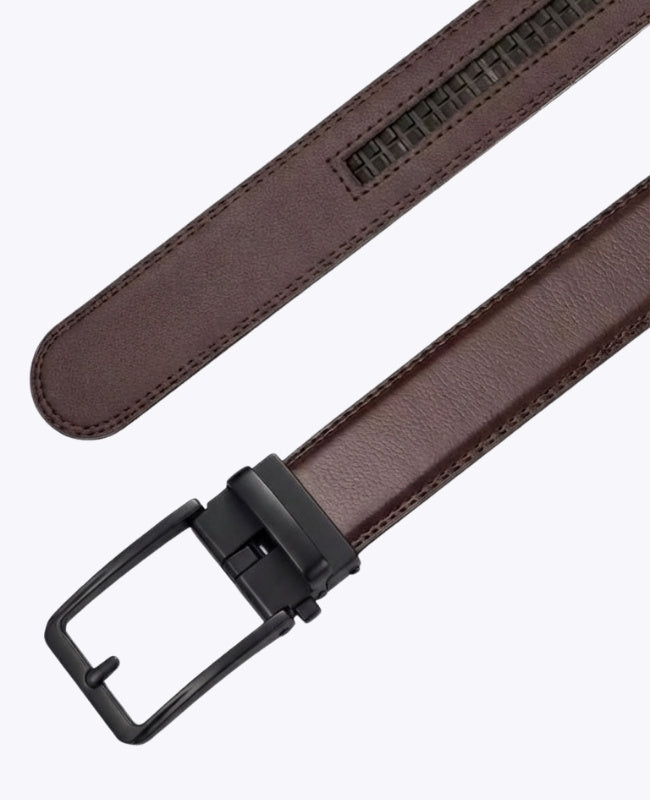 Ceinture de Costume Homme Marron en Cuir Sans Trou "Gustave"