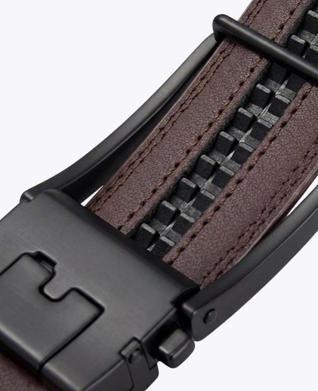 Ceinture de Costume Homme Marron en Cuir Sans Trou "Gustave"