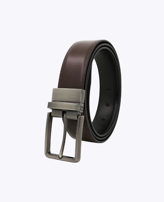 Cinturón Hombre Marrón y Negro Reversible en Cuero "Constant"