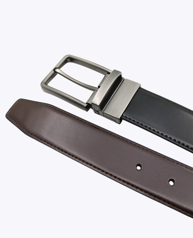 Cinturón Hombre Marrón y Negro Reversible en Cuero "Constant"