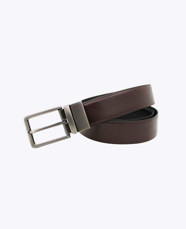 Cinturón Hombre Marrón y Negro Reversible en Cuero "Constant"