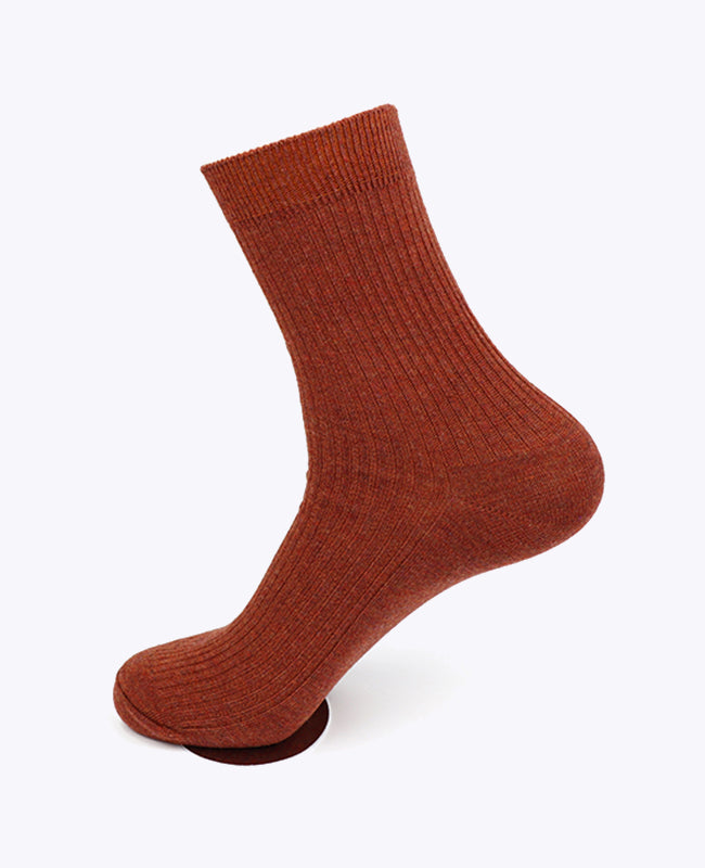 Calcetines Hombre Terracota n°3 en Algodón «Maurice»