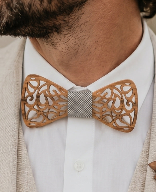 Cofre Pajarita Gris Hombre en Madera «Hercule»