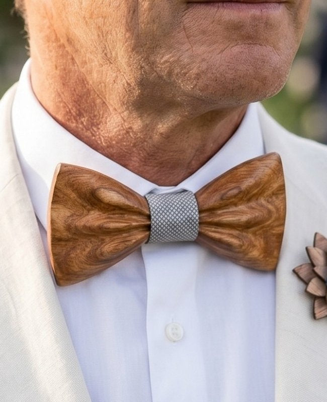Estuche Pajarita Gris Hombre en Madera «Hippolyte»
