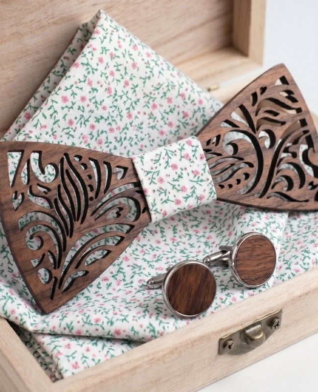 Estuche Pajarita Liberty de hombre en madera «Baptiste»