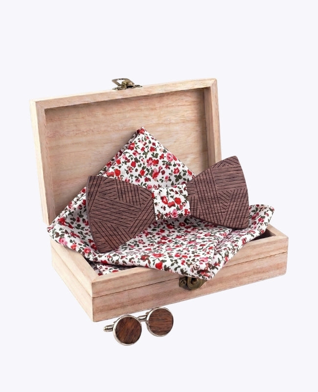 Estuche de Pajarita Liberty hombre en madera «Léandre»