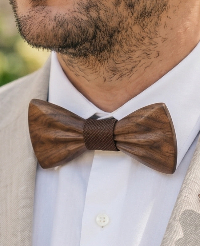 Estuche Pajarita Marrón Hombre en Madera Oscura «Hippolyte»