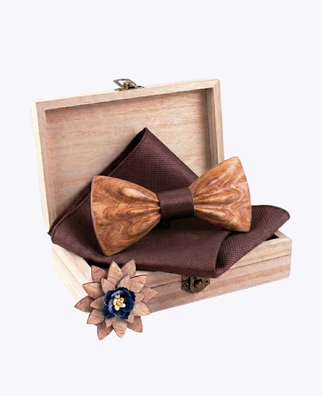 Caja de Regalo Pajarita Marrón Hombre en Madera «Hippolyte»