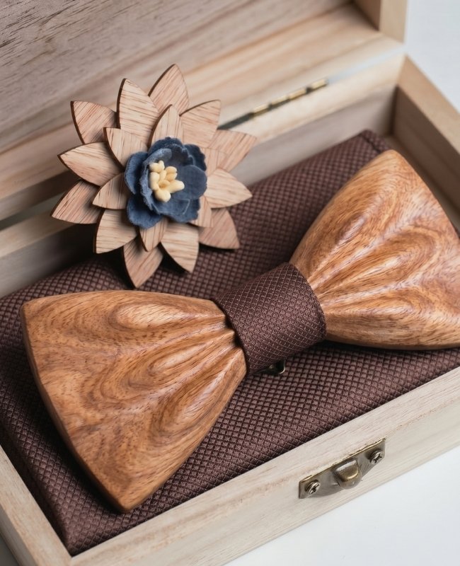 Estuche Pajarita Marrón Hombre en Madera «Hippolyte»
