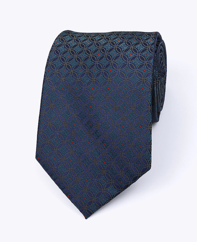 Corbata Azul n°2 Con Estampados Hombre en Poliéster «Edmond»