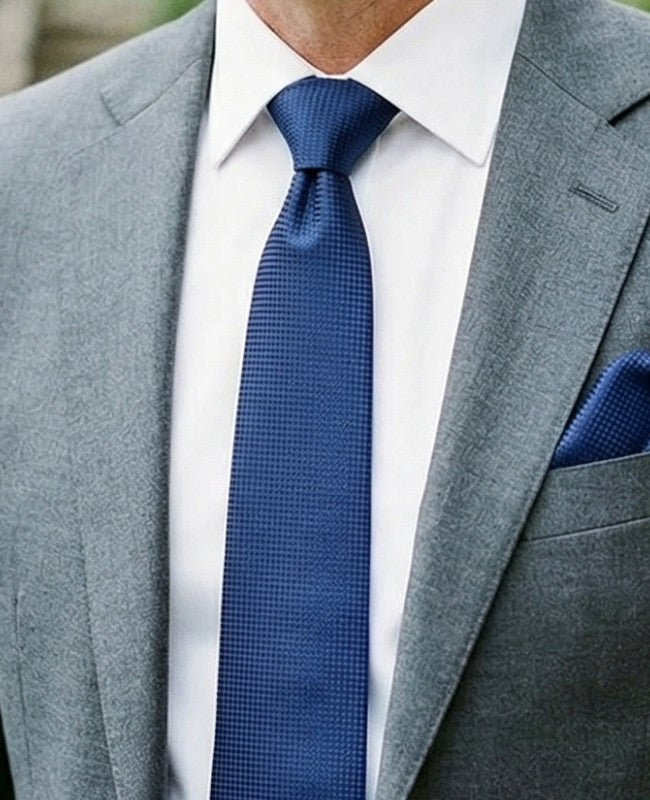 Corbata Azul n°3 Hombre en Poliéster «Martin»